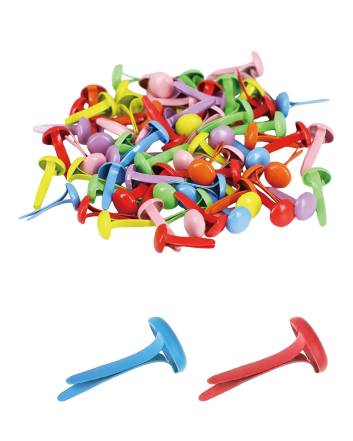 100 Pezzi Fermacampioni Piccoli Rotondi in Metallo per Scrapbooking, Decorazioni Artigianali