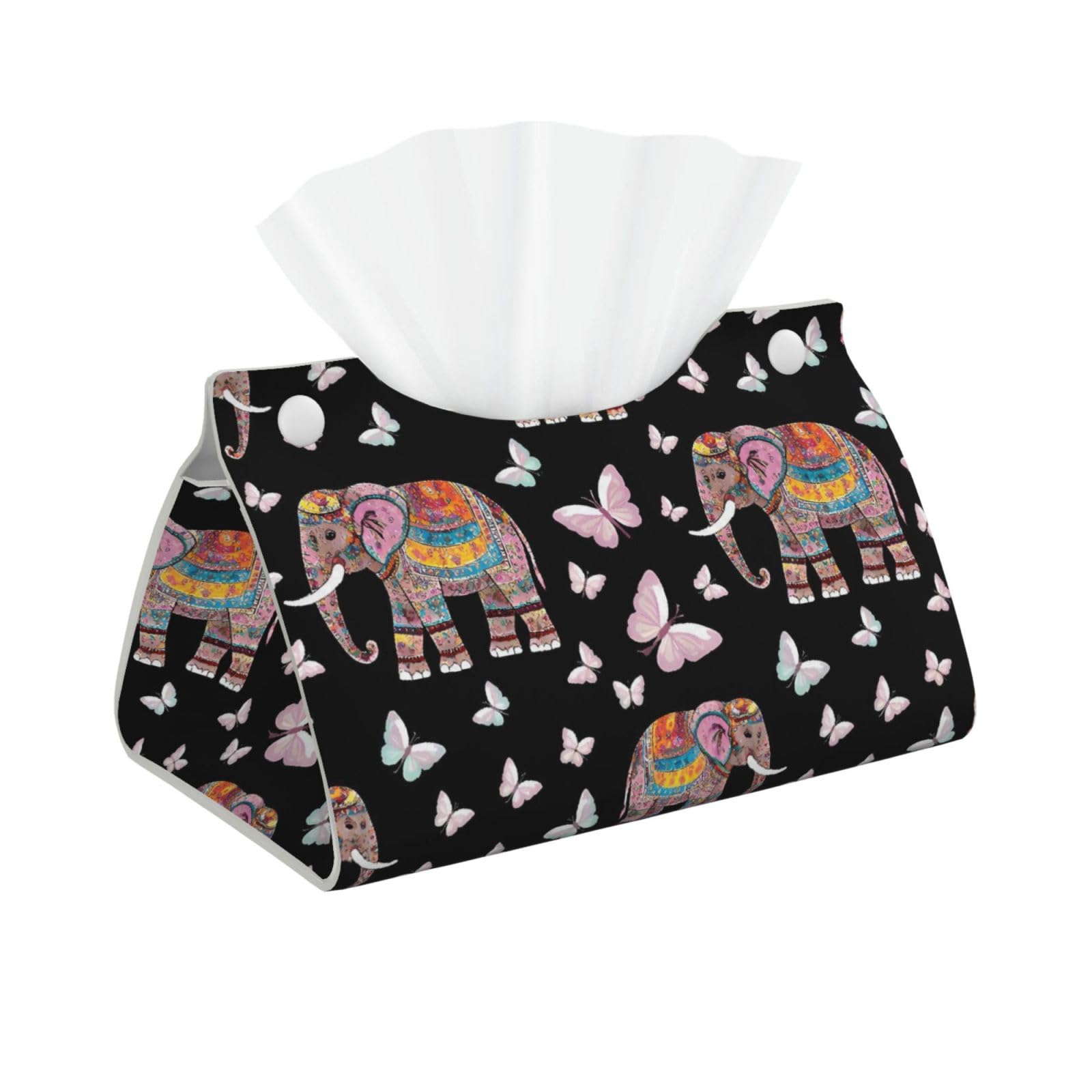 Elephant Butterfly Long Tissue Box Cover Holder Home Decor Aesthetic 7.87'' x 5.12'' x 0.98''