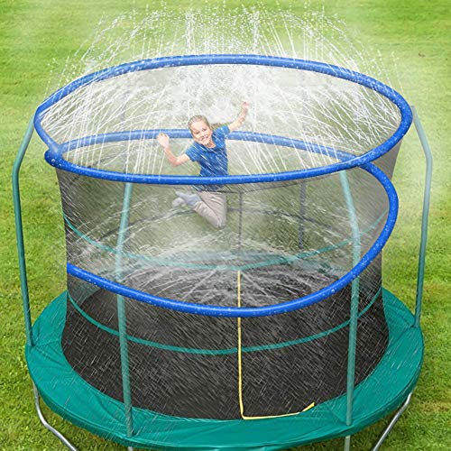 ARTBECK Thicken Trampoline Sprinkler, Outdoor Trampoline Water Play Sprinklers for Kids, Fun Water Park Summer Toys Trampoline Accessories ( 39 ft, Blue )