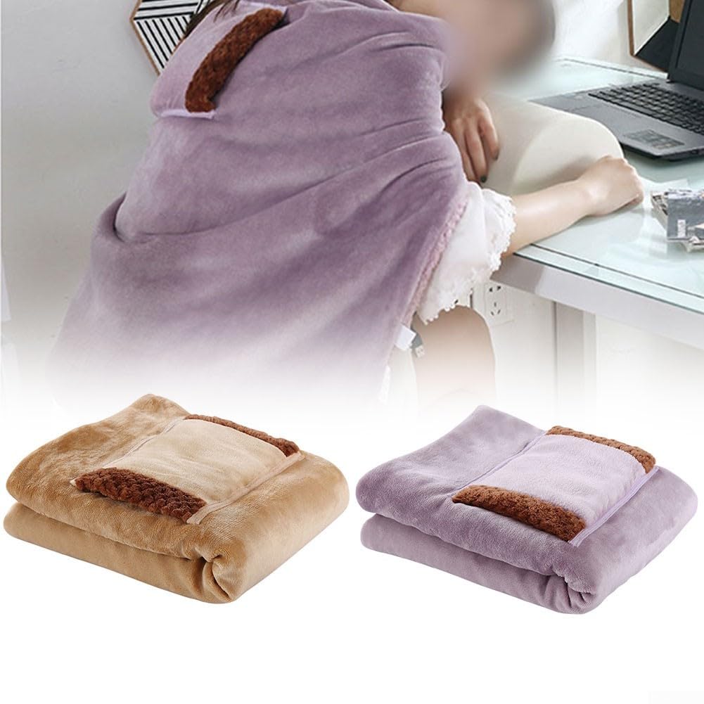 Coperta riscaldante elettrica USB, in flanella, morbida e calda, per ufficio, casa, viaggi, laptop, power bank, portatile, lavabile in lavatrice, 60 x 80 cm, temperatura costante