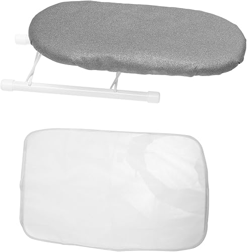 Mini Ironing Board with Heat-Resistant Protection Mat and Folding Steel Frame Compact Household Ironing Sleeve Rack for Collars Travel Dorm and Home
