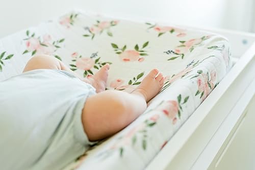 Miniatura 6 de Little Unicorn Funda para cambiador, 100% muselina de algodón, súper suave, cambio de pañales de bebé, lavable a máquina, 16 x 32 pulgadas (rosas de