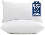 puredown® Inserts de Coussin 12x20 Paquet de 2 Coussins Lumbar Doux et Moelleux pour Canapé Lit et Coussin Décoratif Rectangulaire pour Décor de Maison