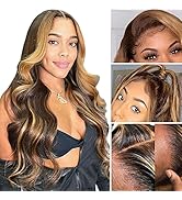 FABA Ombre Lace Front Wig Human Hair 13X4 Short Body Wave Lace Front Wigs Human Hair 4/27 Colored...