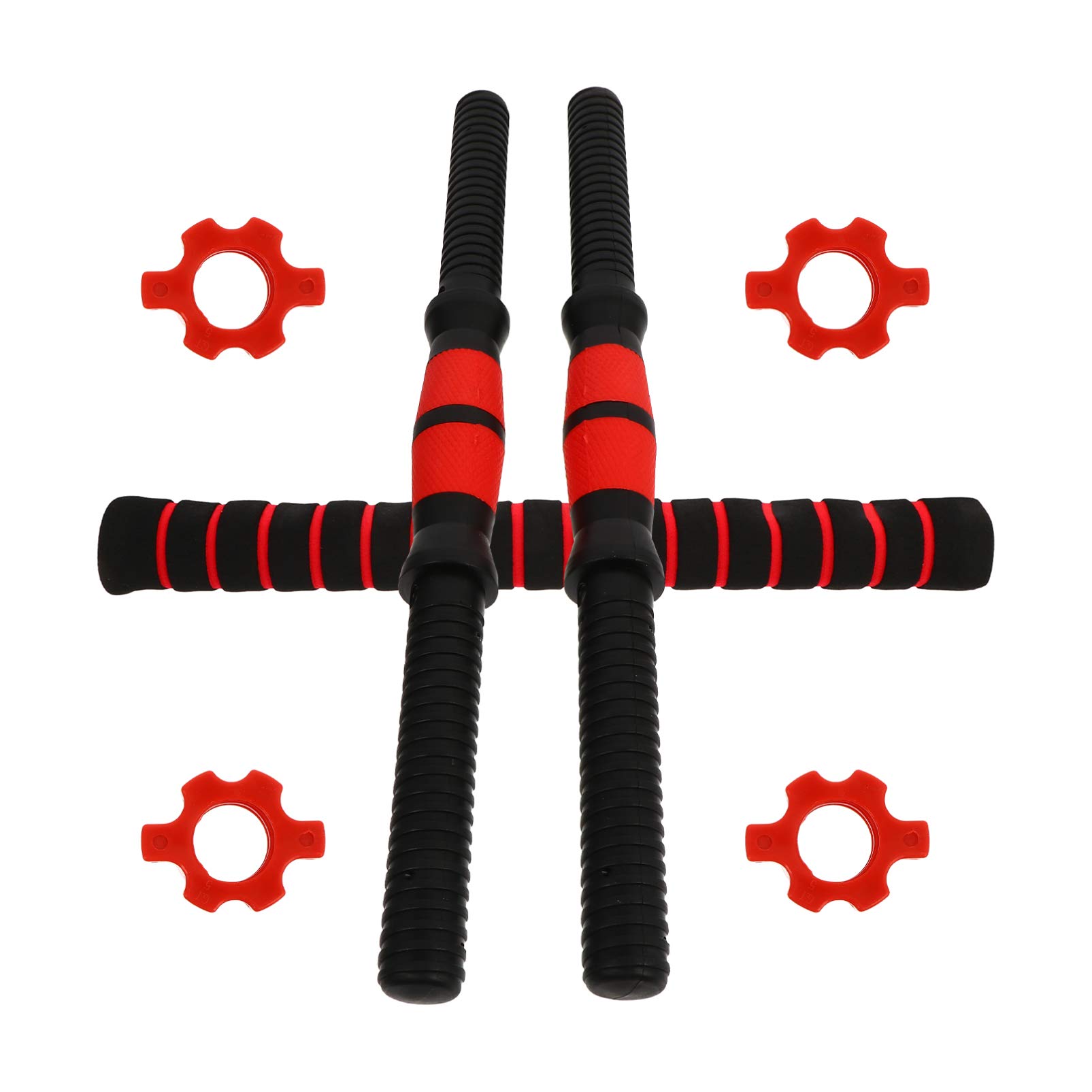 Mikikit Dumbbell Bar Replacement Rod Barbell Connector Anti-slip Grip for Stability