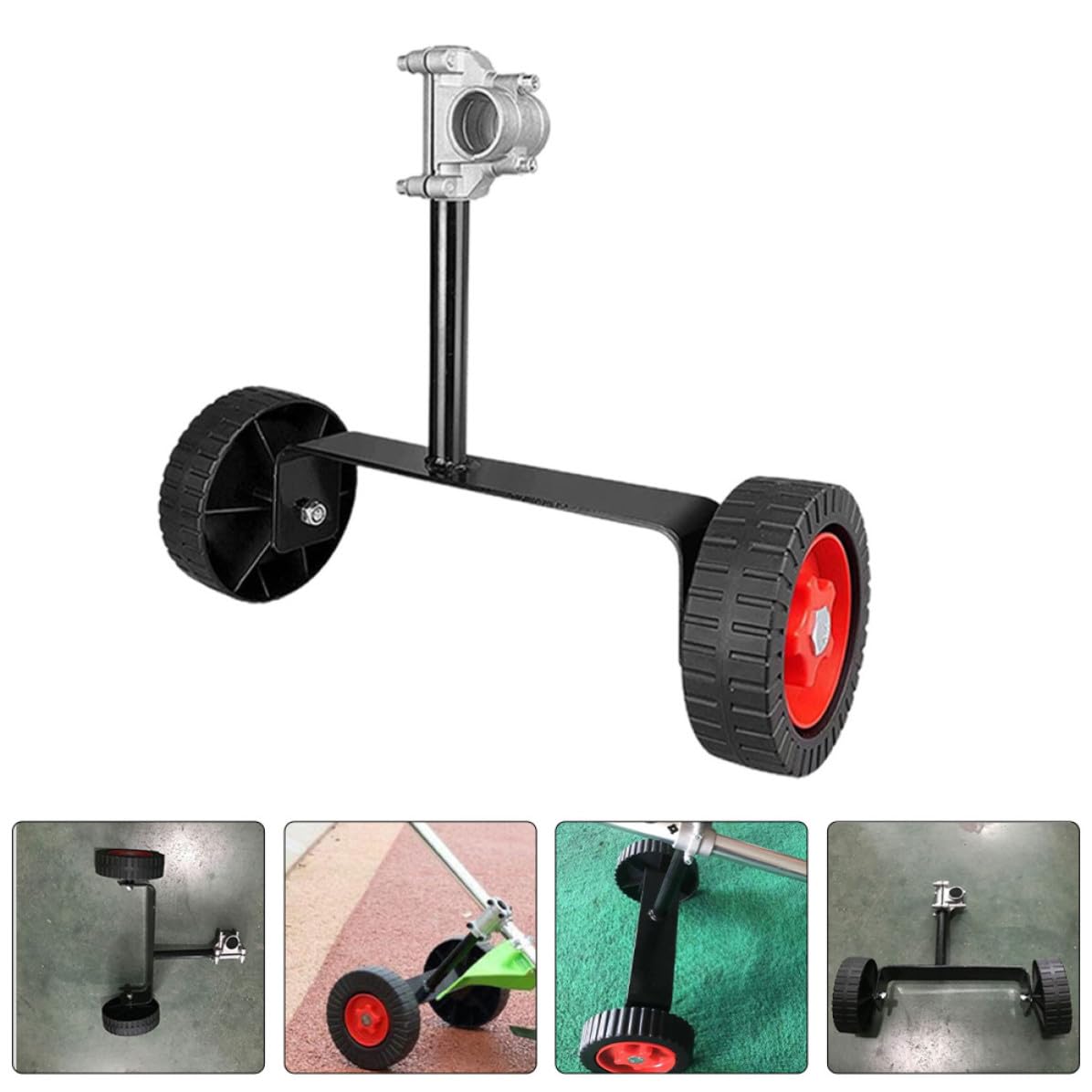 Lurrose Kit de 2 Ruedas de Soporte y Desbrozadora Eléctrica, Ligeras Hierro, Accesorio Adecuado para Recambios y Mantenimiento