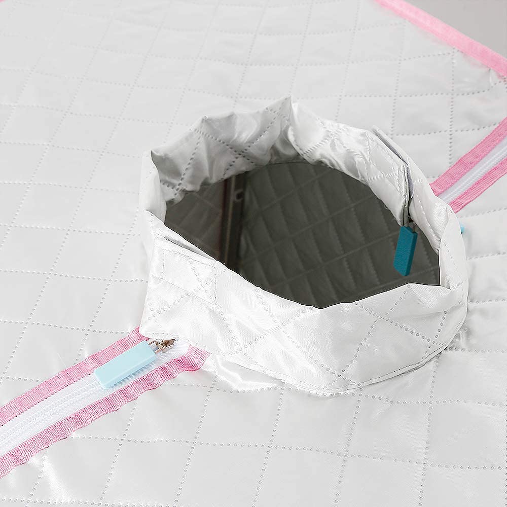 Sauna pliable cabine à chaleur Thérapeutique Spa 1000W Sauna à Vapeur,Sauna e portable,Personal Spa at home avec le contrôleur de température à distance(98x80x70cm) (Argenté)