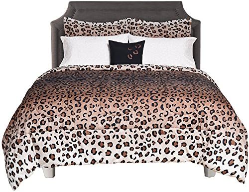 Beco Home Bedding Collection: 8 Piece Bed-in-a-Bag Comforter Set, Maya (Leopard Print), Queen