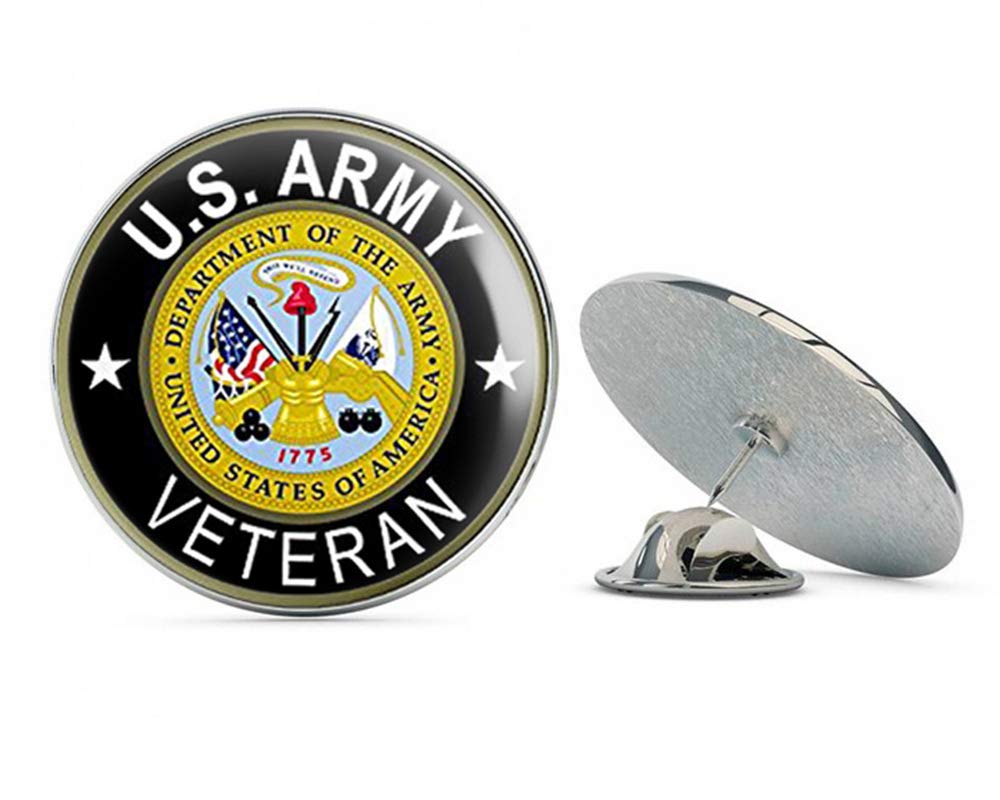 NYC JewelersRound U.S. Army Veteran (ic Vet Soldier gi Military) Metal 0.75" Lapel Hat Pin Tie Tack Pinback