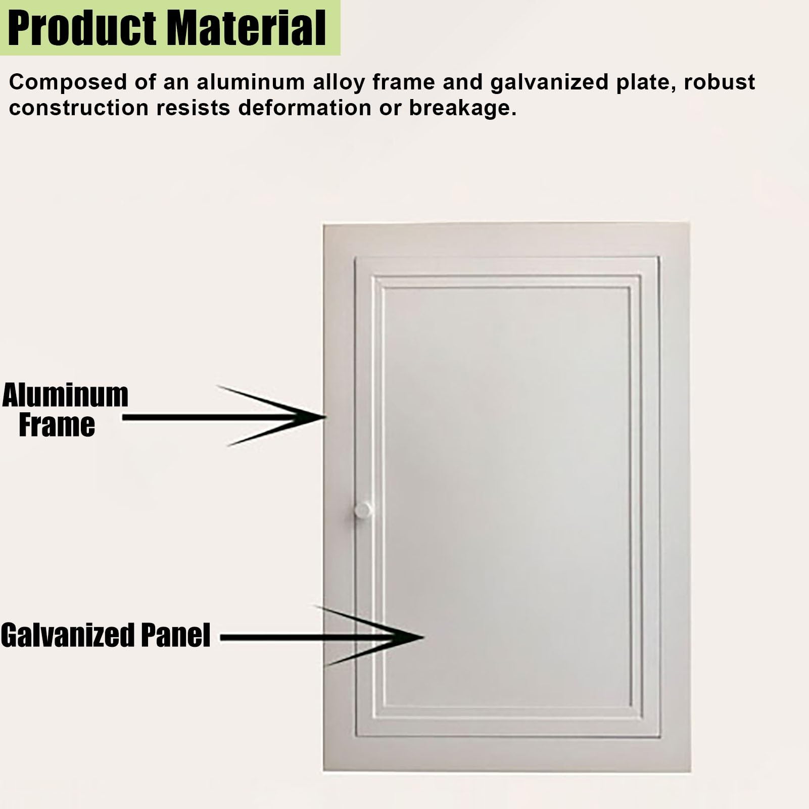 Panel de Acceso Blanco para Fontanería y Altillos (6x6", 7x7", 8x8"), Puerta de Armario de Apertura por Tracción, Caja de Acceso para Almacenamiento en La Cocina(23x23in/58.4x58.4cm)