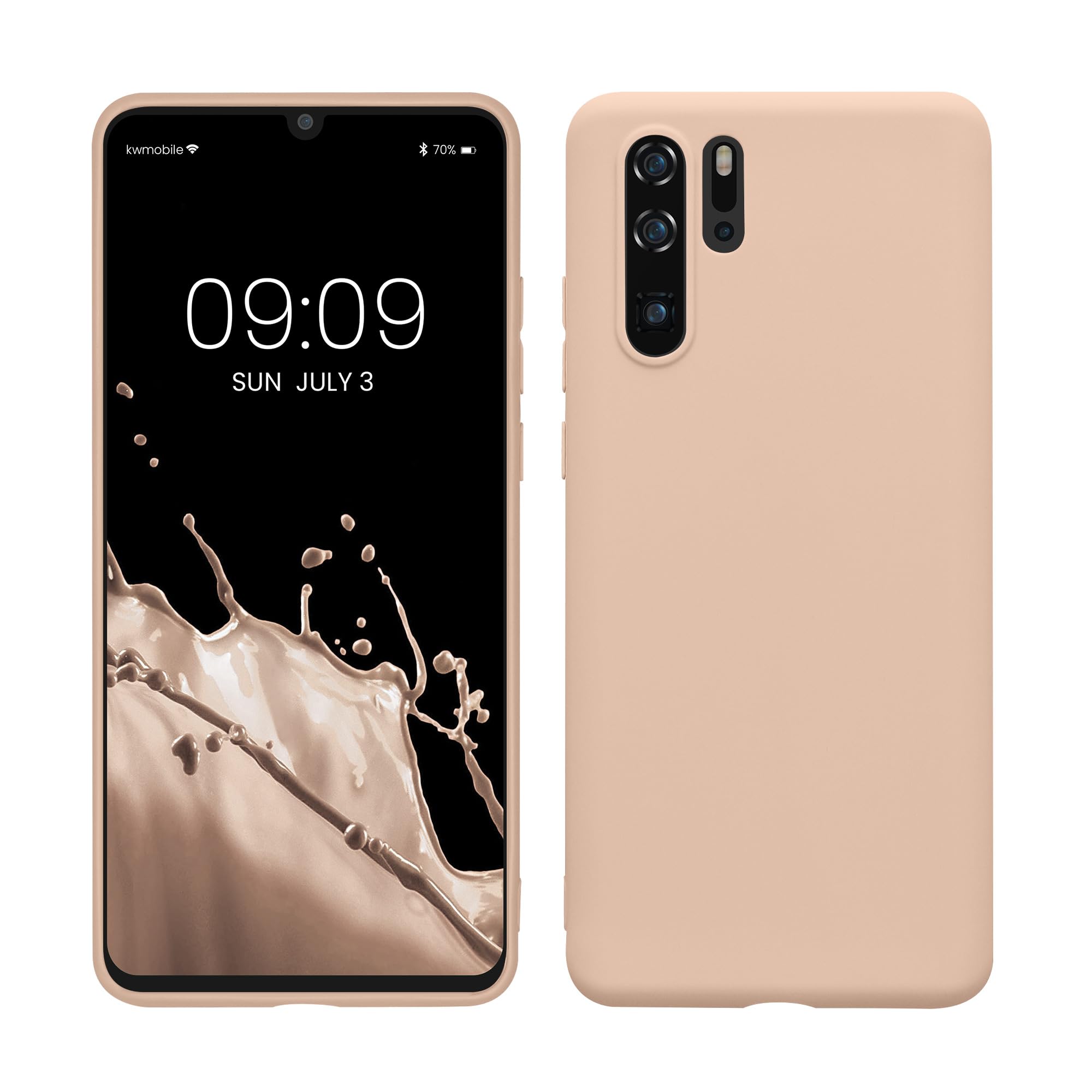 kwmobile Case for Huawei P30 Pro Case - Soft Cover - Shockproof TPU Material - Wireless Charging - Coconut Swirl