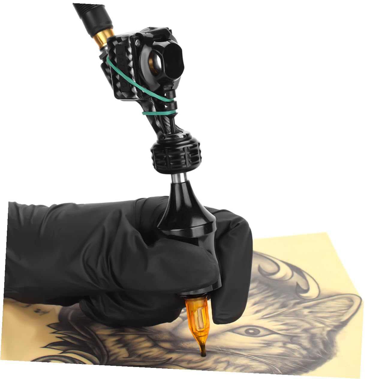 Máquina de Tatuar Rotativa Profesional, Bolígrafo Negro de Aleación