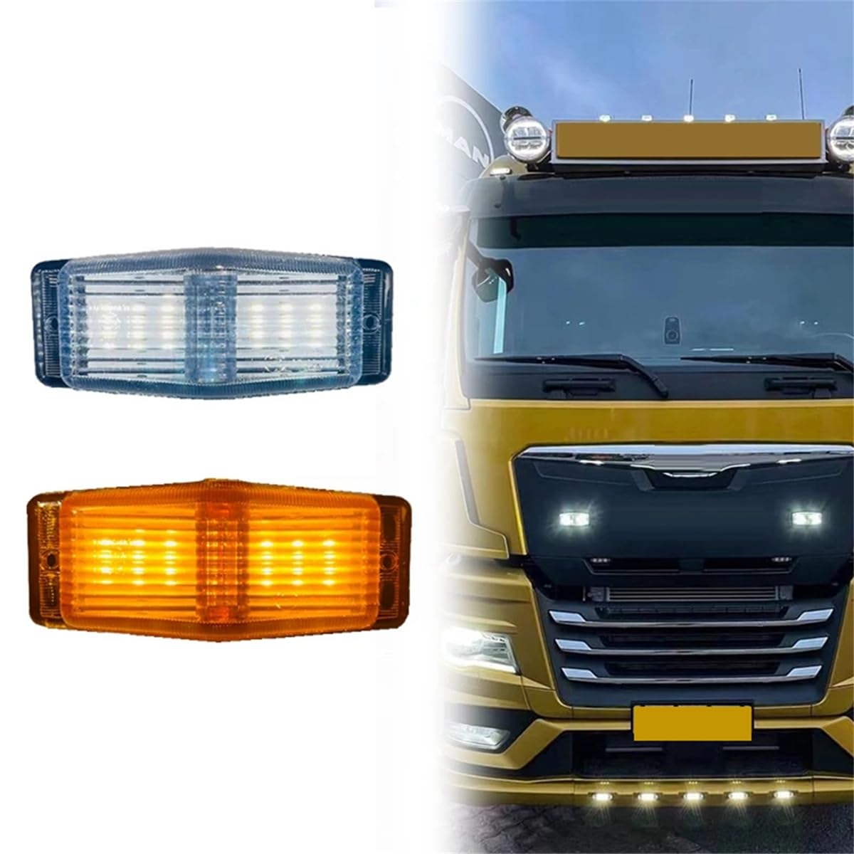 Frontgrillleuchte Markierungsleuchte for Scania for Volvo Man Benz LKW LKW Front Doppelbrenner Kontrollleuchten A