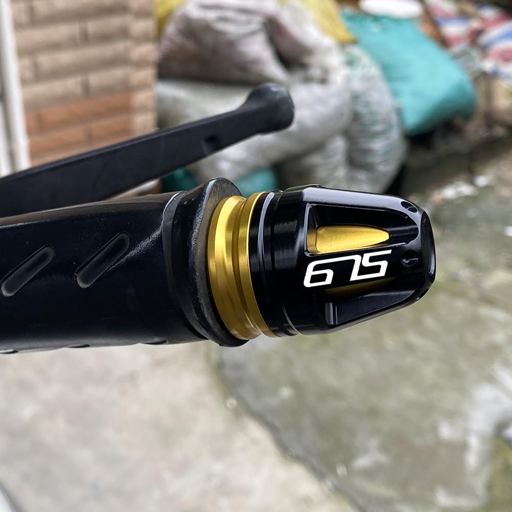 Bouchons d'extrémité de guidon universels pour moto pour Street Triple 675 2007-2017 Street Triple 675R 2009-2017 Embouts de guidon pour accessoires de moto (or)