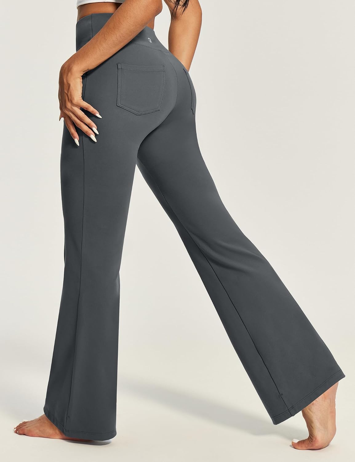 Yoga Pants Women High Waist Workout Bootcut Flare Leggings with Pockets image 3
