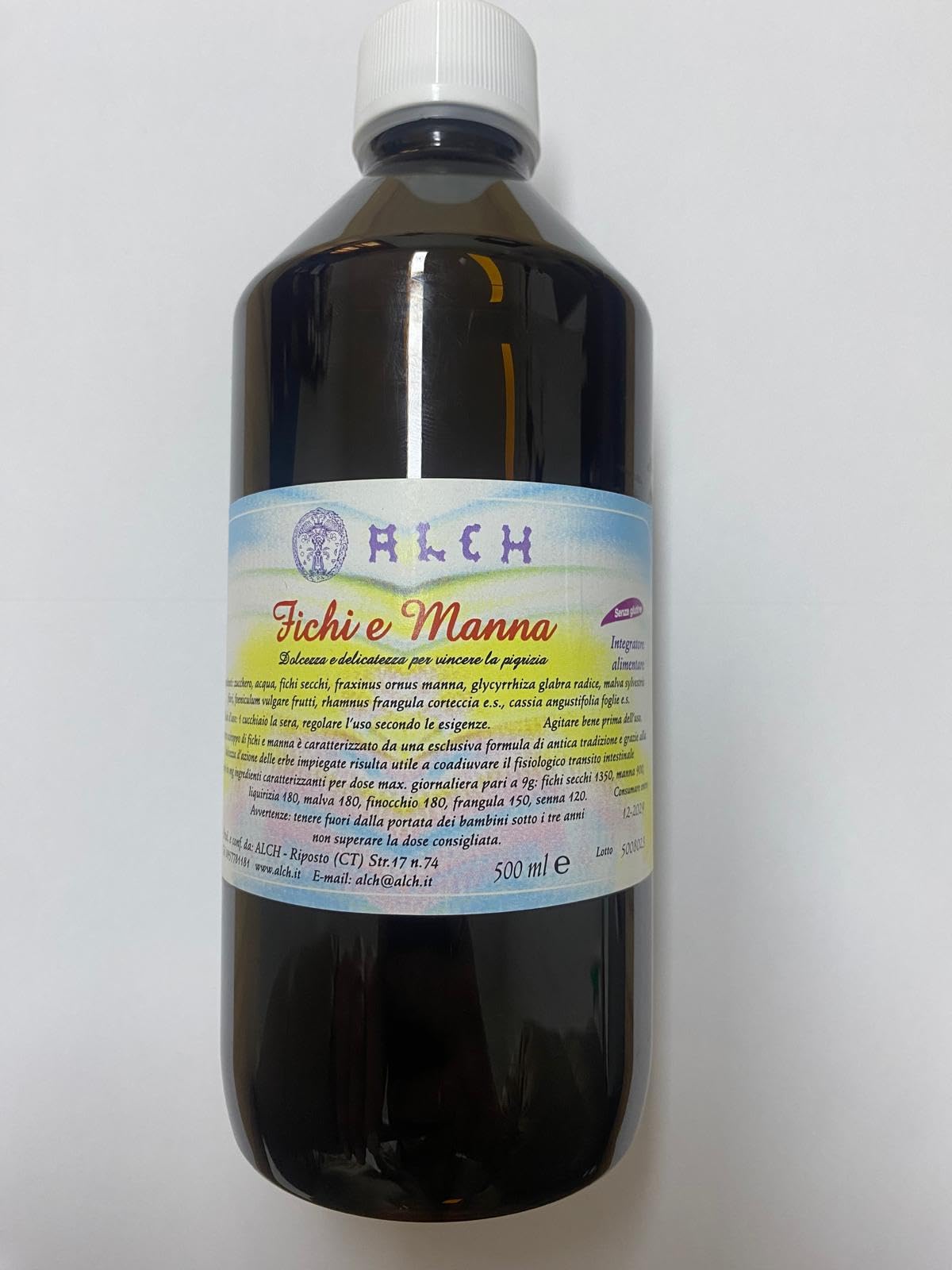Alch Sciroppo Fichi e Manna 500ml per Stitichezza - Rimedio Naturale con Ingredienti Naturali - Formato Liquido