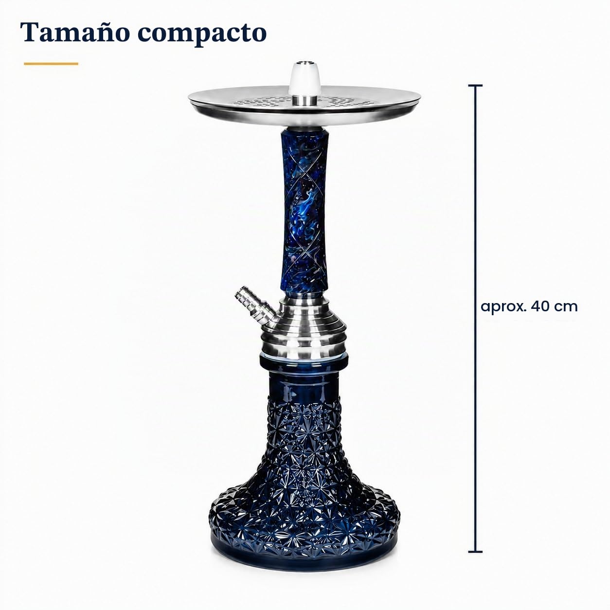 Secret - Juego completo de cachimba epoxi de acero inoxidable con sistema especial de descarga, incluye manguera de 150 cm con boquilla de epoxi y muchos accesorios