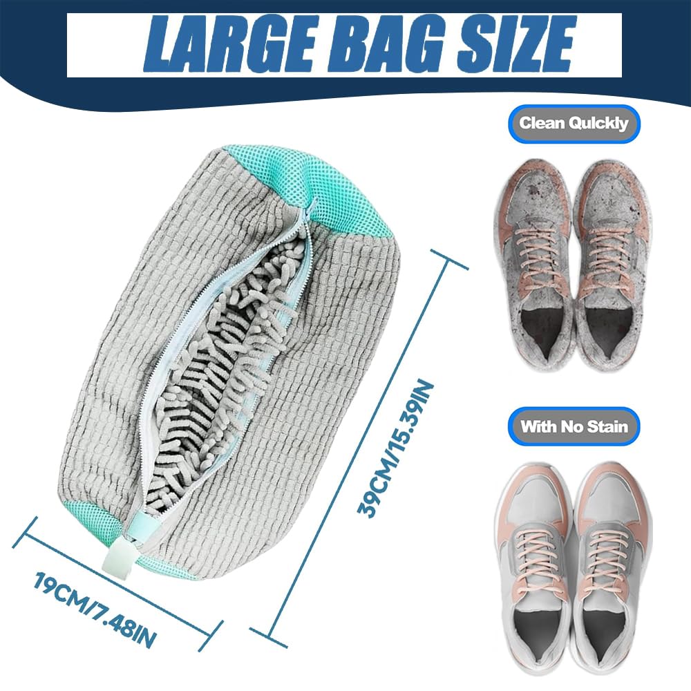 Sacchetto Per Lavatrice Per Scarpe - In Rete Lavabile E Riutilizzabile - Con Cerniera Di Sicurezza - Taglia Universale - Foto 10