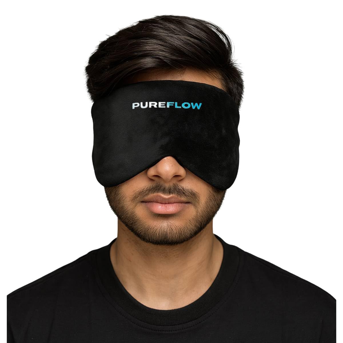 PureFlow Deep Sleep Mask for Men & Women | Ultra-Soft Velvet Eye Mask | 100% Blackout | Adjustable No-Pressure Fit | Perfect for Travel, Meditation & Sleeping | Premium Comfort Sleep Mask