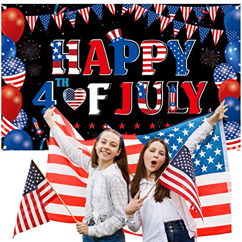 Happy-4th-of-July-Backdrop-Banner-Independence-Day-Patriotic-Theme-Bunting-Banner-Fourth-of-July-Party-Supplies-White Happy 4th of July Backdrop Banner Independence Day Patriotic Theme Bunting Banner Fourth of July Party Supplies White