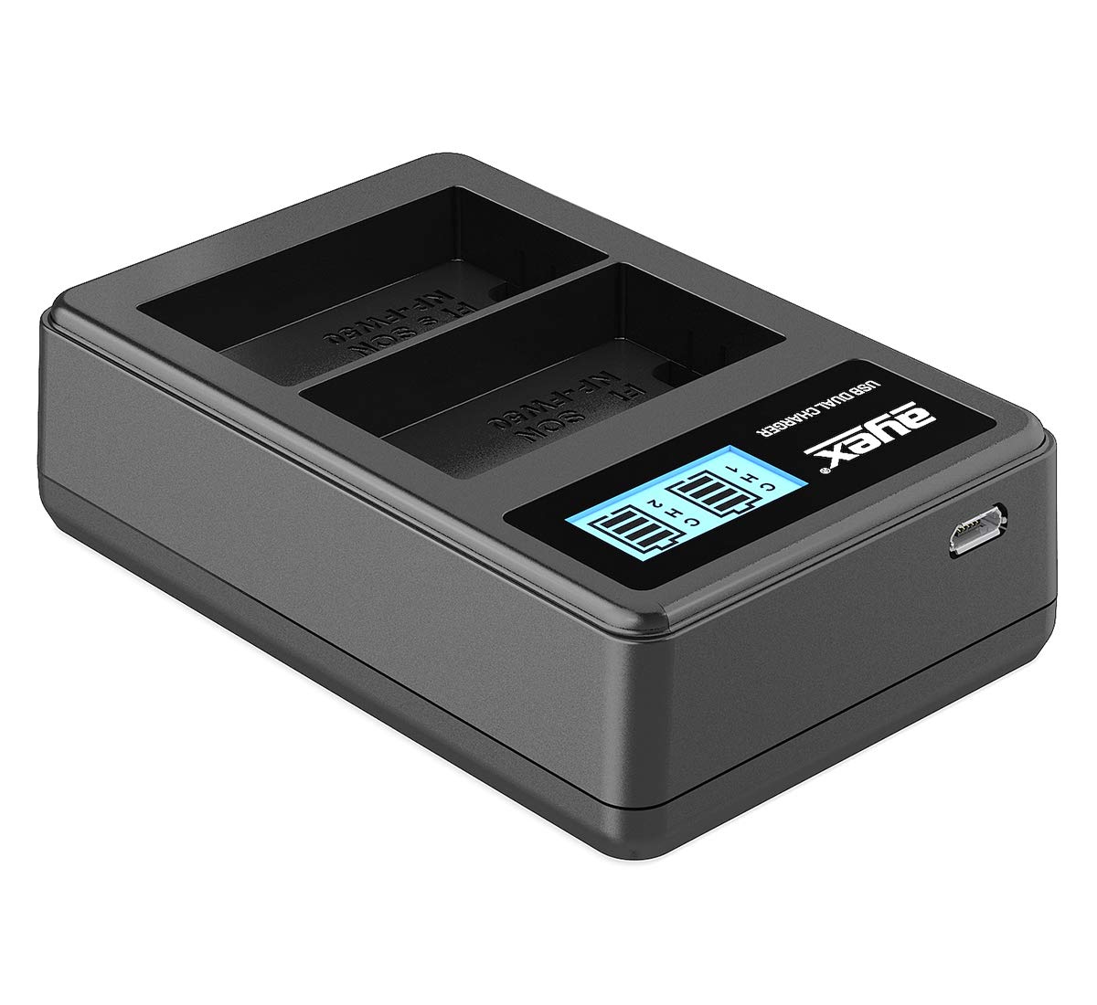 Caricatore USB Ayex Per Batteria Sony NP-FW50 – Con Display LCD E Porta USB-C, Compatibile A6400, A7 II, Power Bank