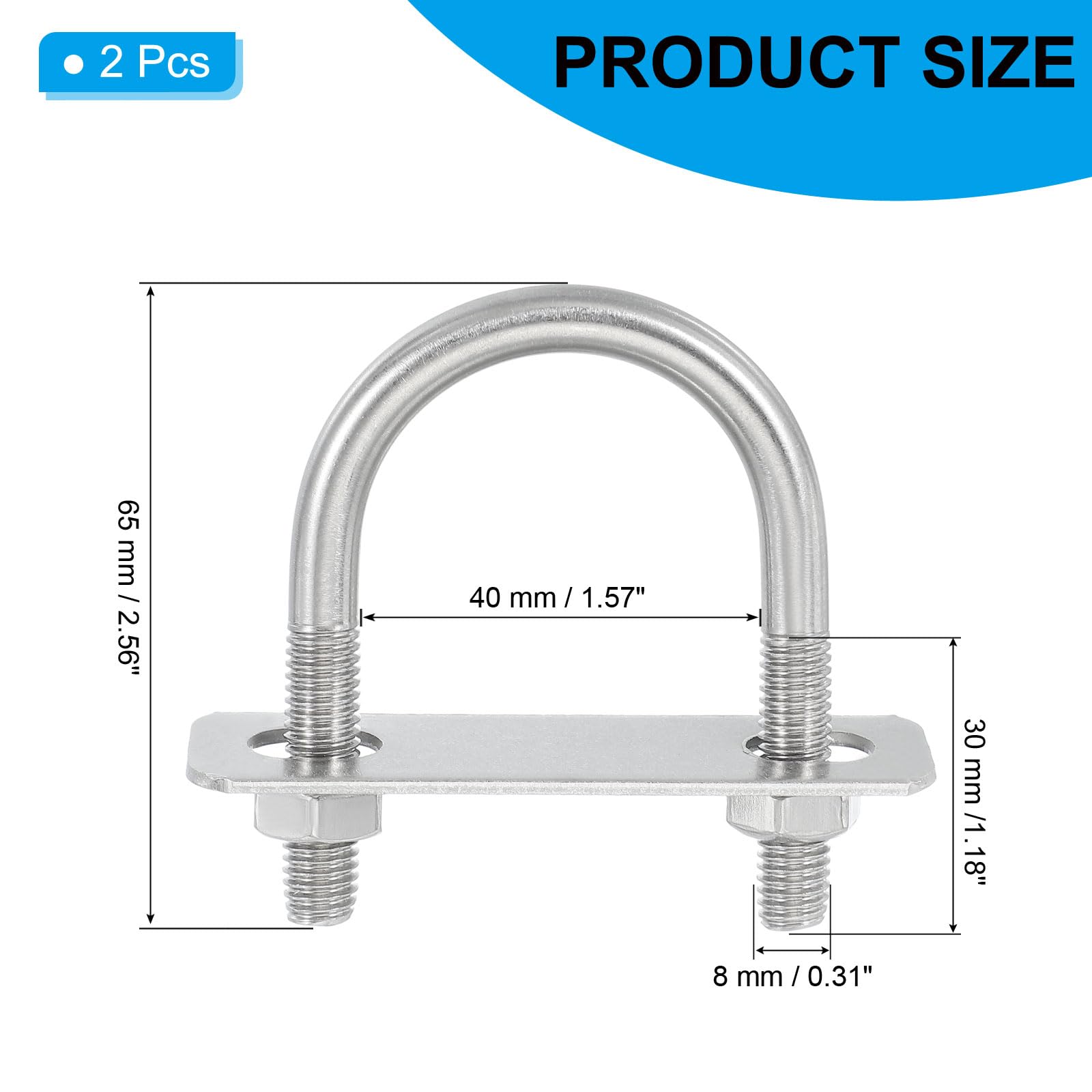 PATIKIL Round U-Bolts - Image 2