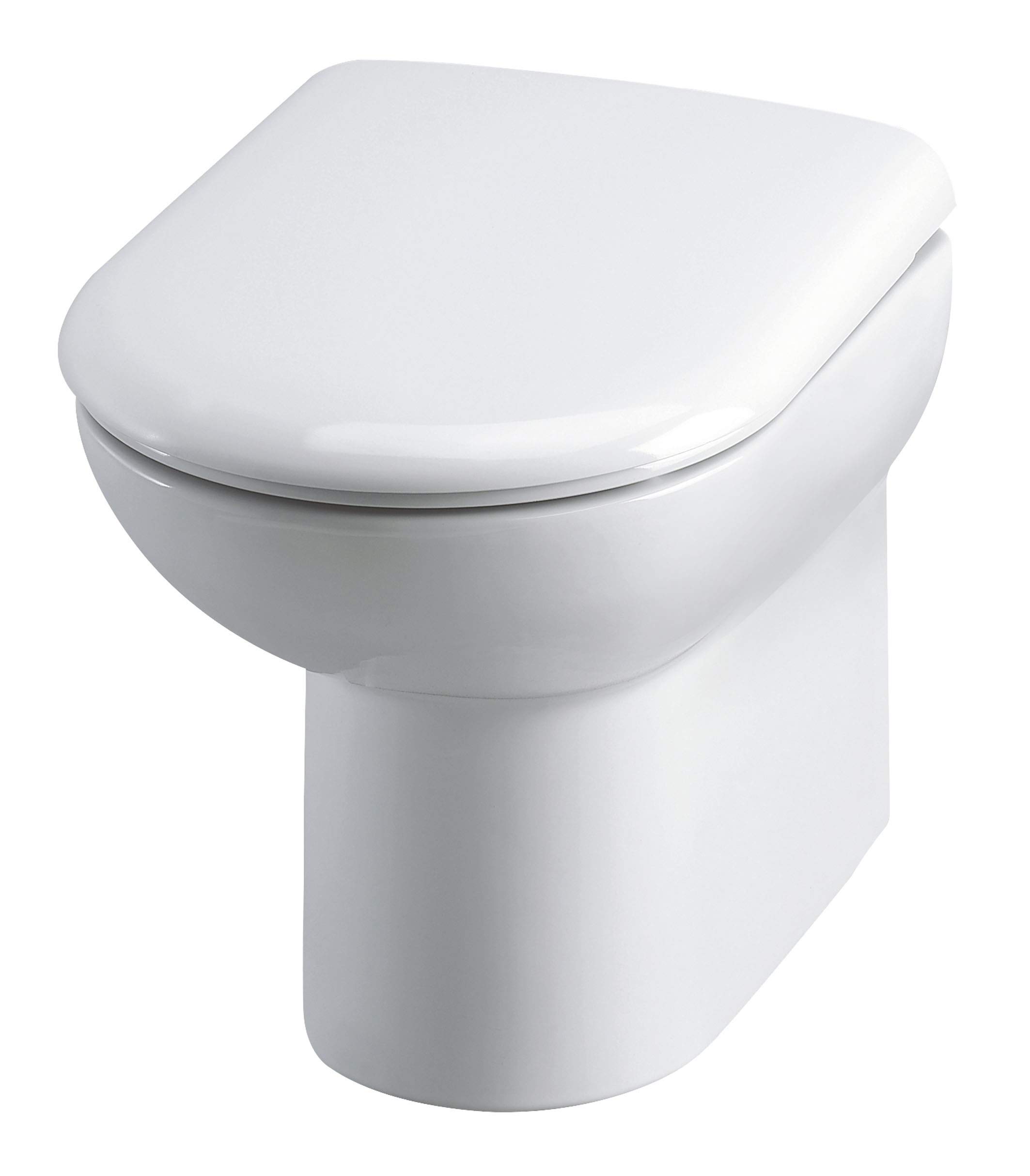 Nuie BTW005 Lawton Modern Bathroom Back to Wall Round Toilet Pan (Excludes Seat), 400mm x 370mm, White