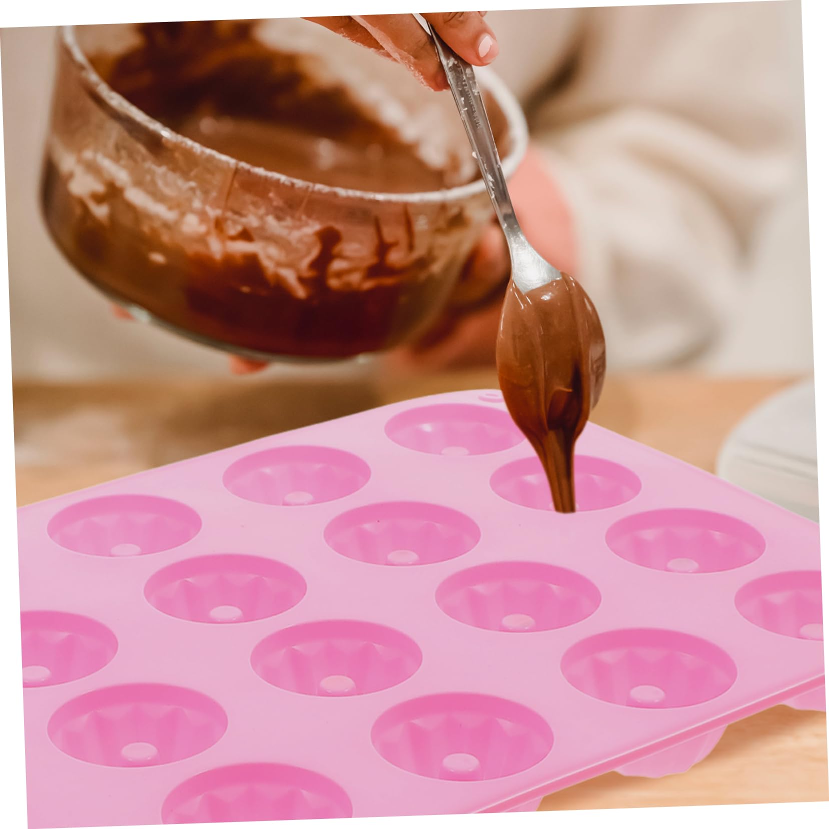 PRETYZOOM Molde de Silicona Apto para Horno y Lavavajillas 20 Cavidades para Pastel Herramienta para Hornear Adecuado para Repostería Casera
