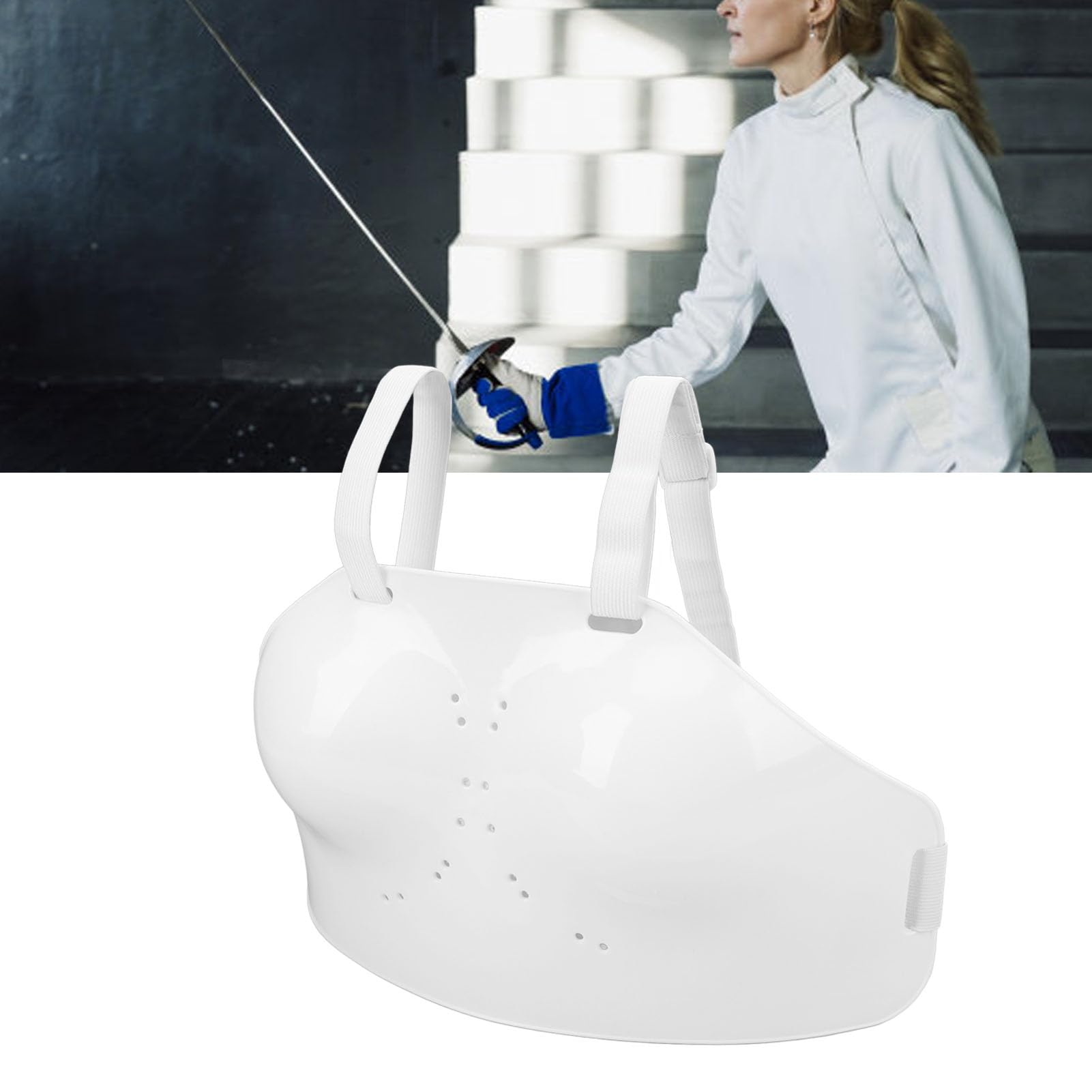 Fecht-Brustschutz, PVC-Brustschutz für Damen, Fechtausrüstung mit verstellbarem Gurt für Sport, Fußball, Baseball, Volleyball, Florett, Degen