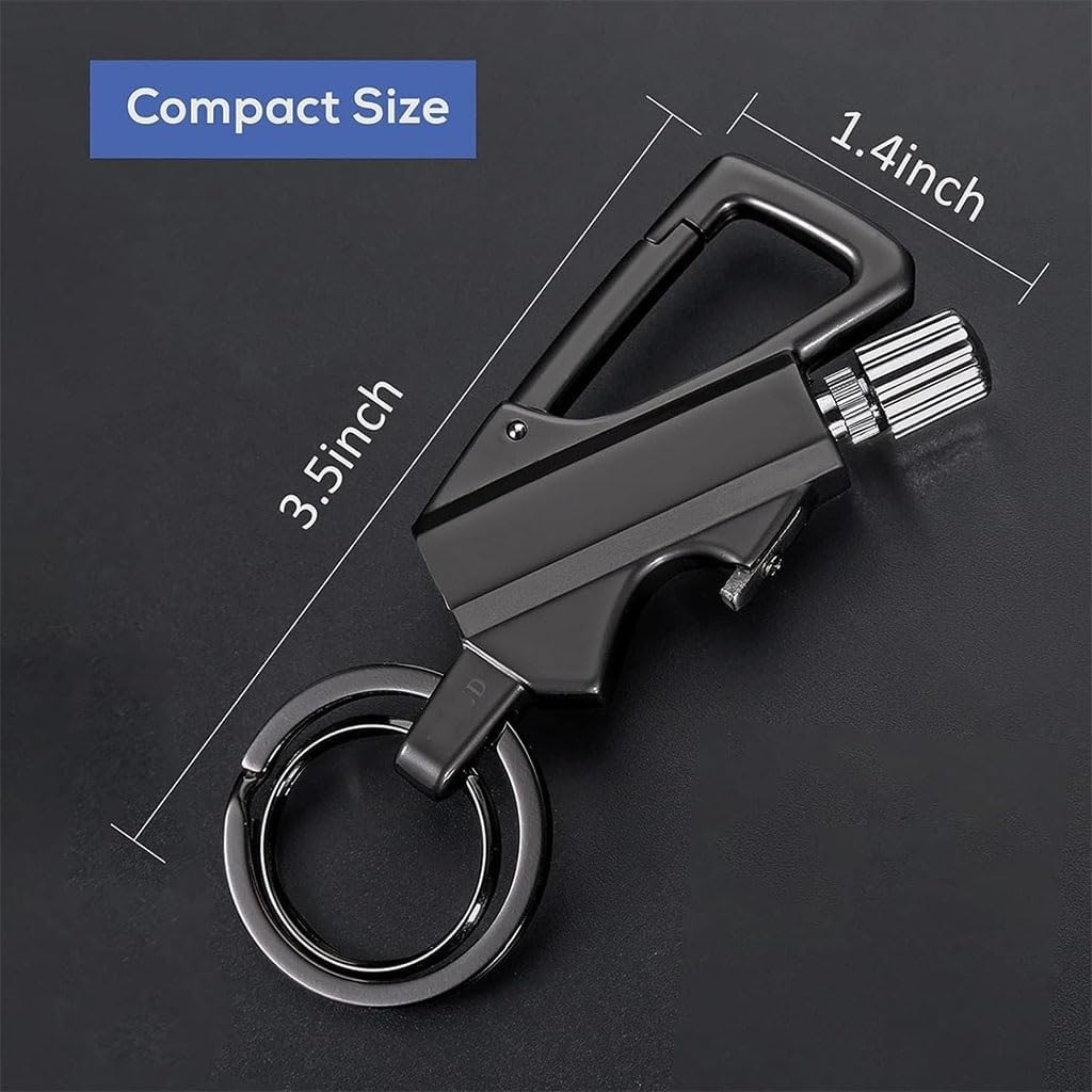 Keychain Lighter, Metal Kerosene Match Lighter, Soft Flame, Suitable for Candle Camping Men's Gift(2pack 2)