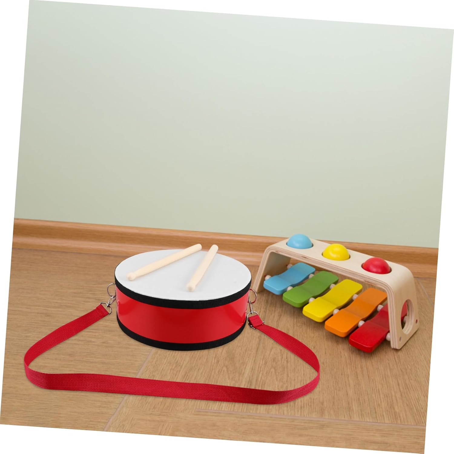1 Set Red Marching Band Snare Drum with Neck Strap Engaging for Outdoor Activities and School Events Drums for Rhythm Exploration