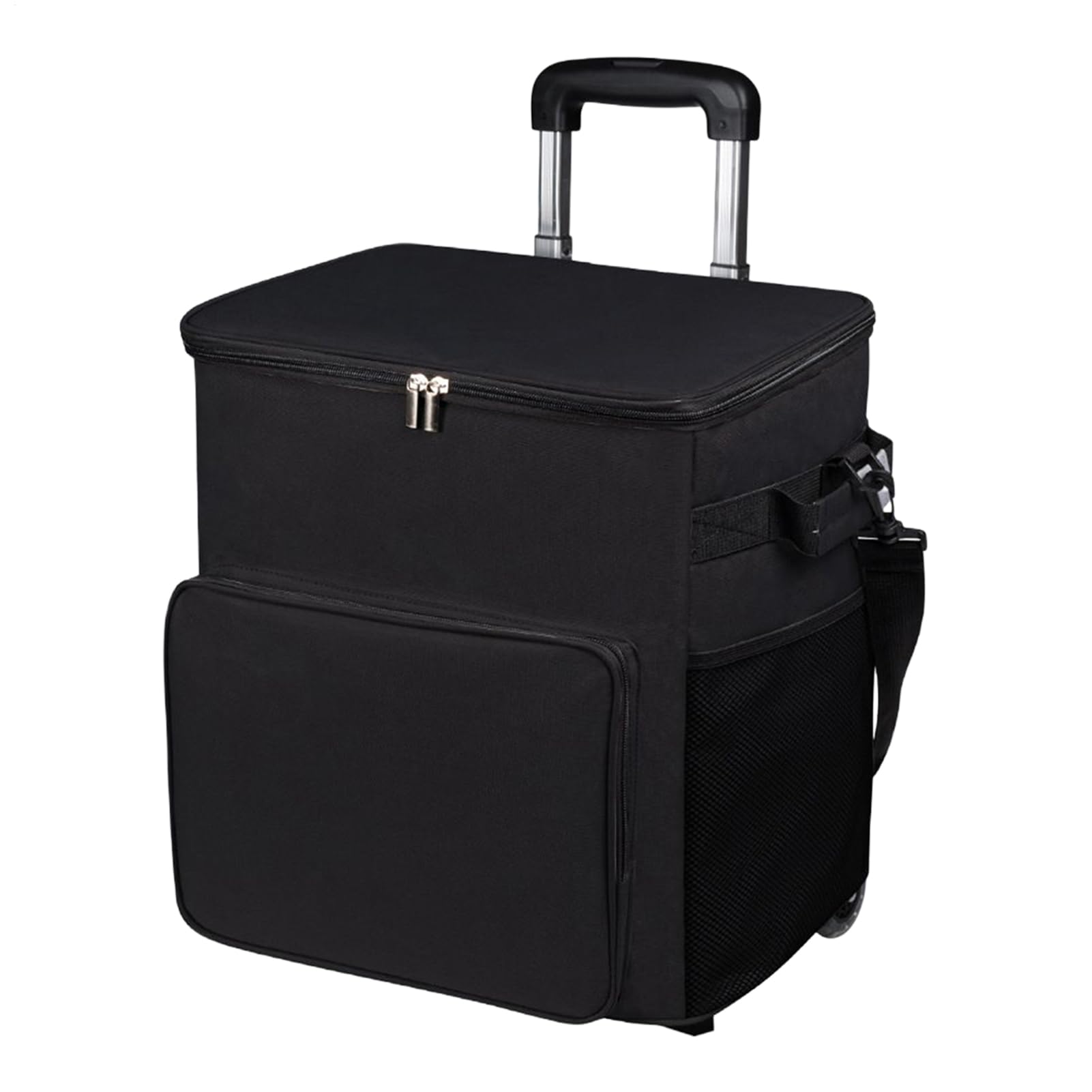 con ruote, borsa termica, carrello da viaggio impermeabile con manico, borsa isolata da 35 l, per giardino, spiaggia, shopping, campeggio all'aperto