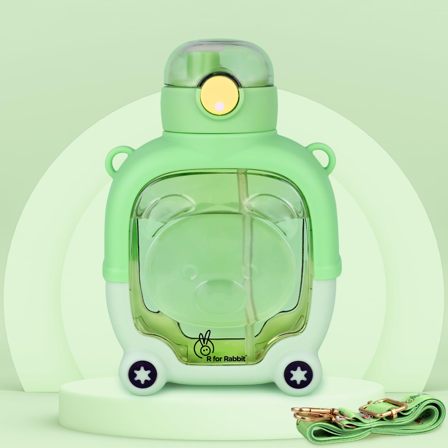 R for Rabbit Tritan Baloo Baby Water Sipper with Carry Strap for Kids | BPA Free Leak Proof Drinking Silicone Straw Sippy Cup for 12+ Months Baby Boy and Girl (1000 ml,Green)-image-19