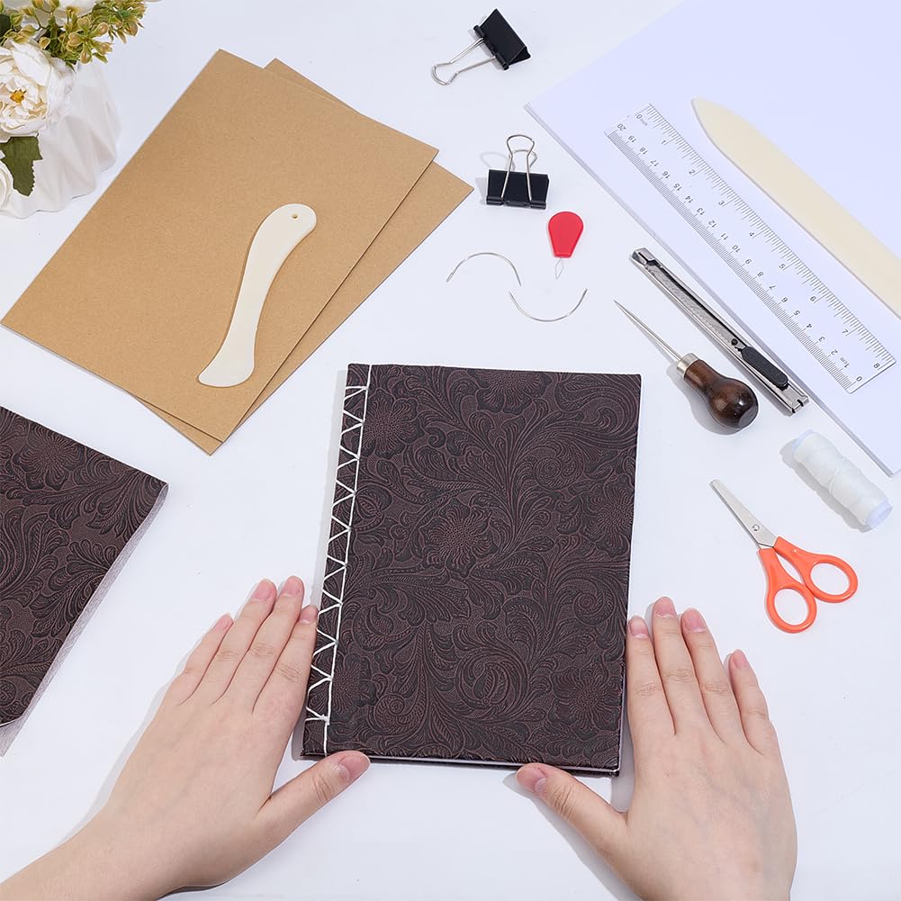 WEBEEDY Kit completo de encuadernación para principiantes, kit de inicio de encuadernación con tutoriales en video, hilo, agujas, papel, herramienta plegable de papel para hacer libros, suministros de