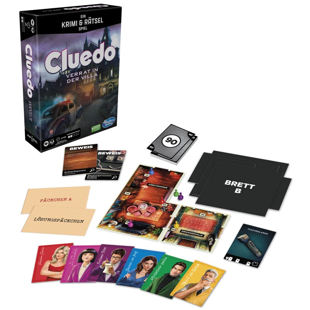 Hasbro Gaming Cleudo betrayal in the villa FLEE FROM THE VILLA AND SOLVE THE CASE, Multi-coloured, standard size - Image 4