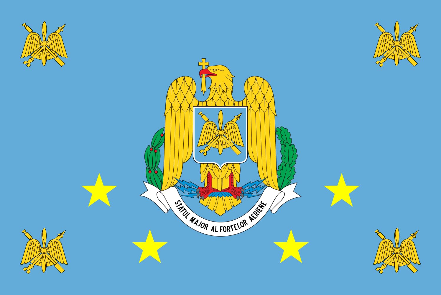 Drapeau Romanian Air Force obverse idéal pour décoration murale et rassemblements