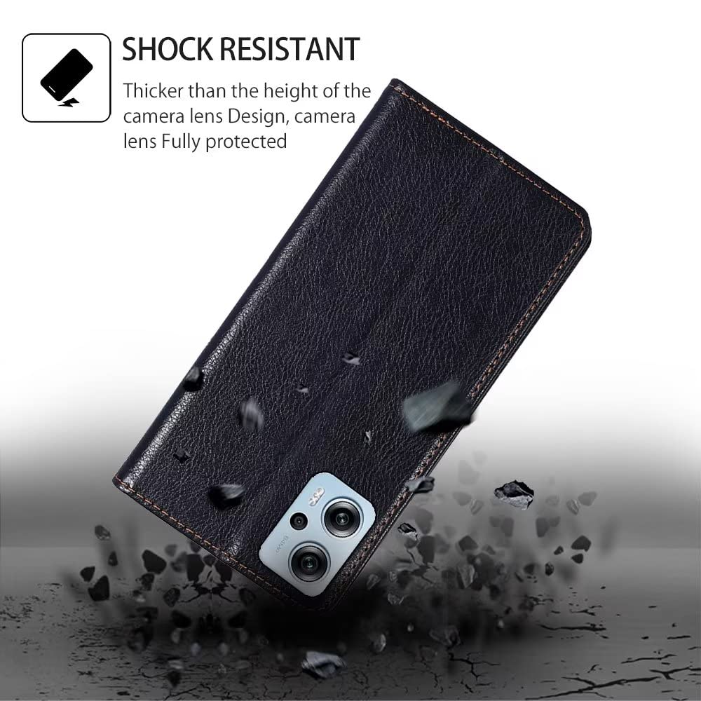 RankOne Cover per POCO X4 GT (6.6 Inches), Custodia Flip Pelle Portafoglio, Magnetica Libro Bumper Cover Case - Blu