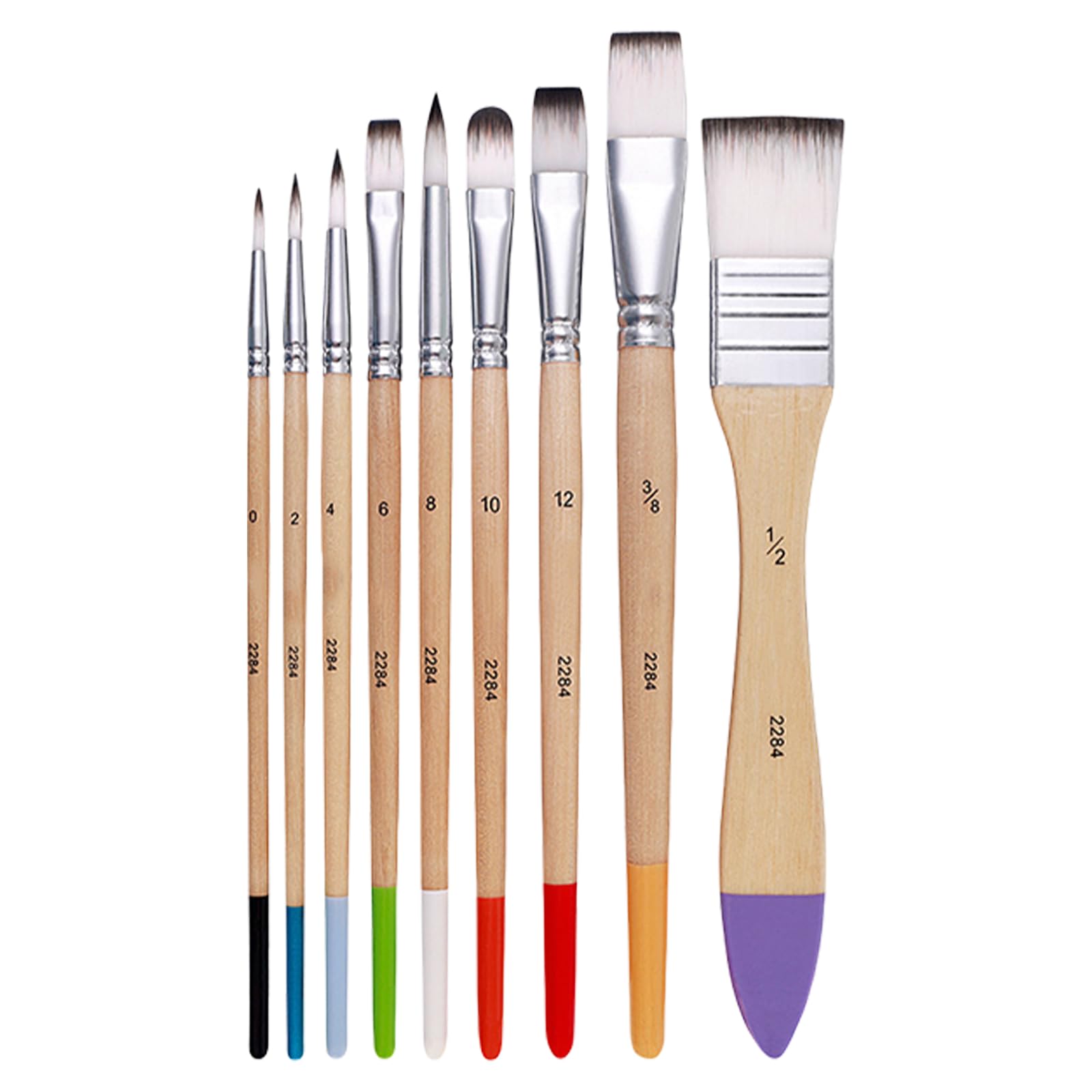 9x Nylon Hair Painting Brush Artist Paint Brushes Watercolor Brush Oil Brushes Drawing Supplies for Adults