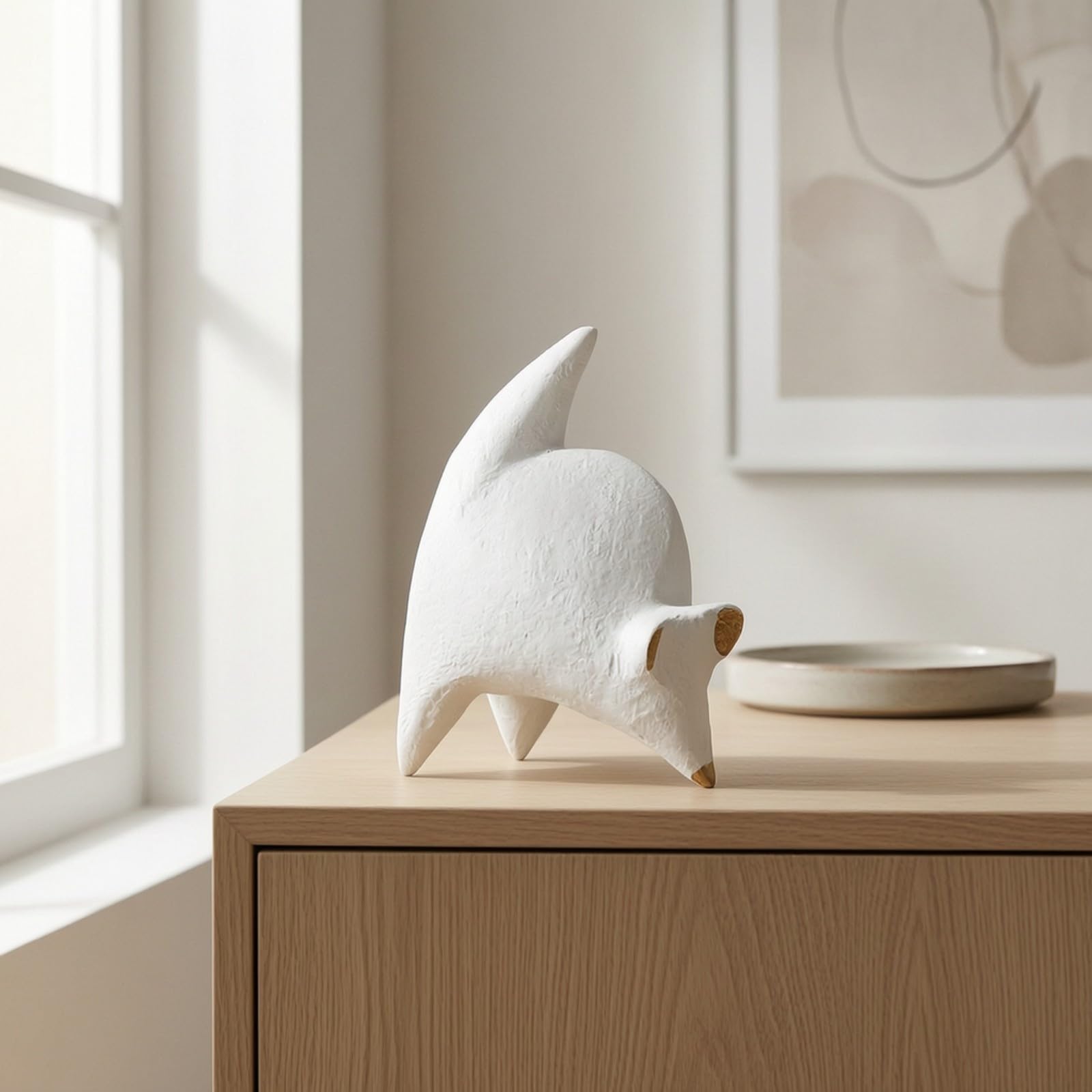 Gralara Escultura Conceptual Nórdico | Diseño Artístico Contemporáneo, Tamaño Compacto para Mesa, Estatua, Estudio