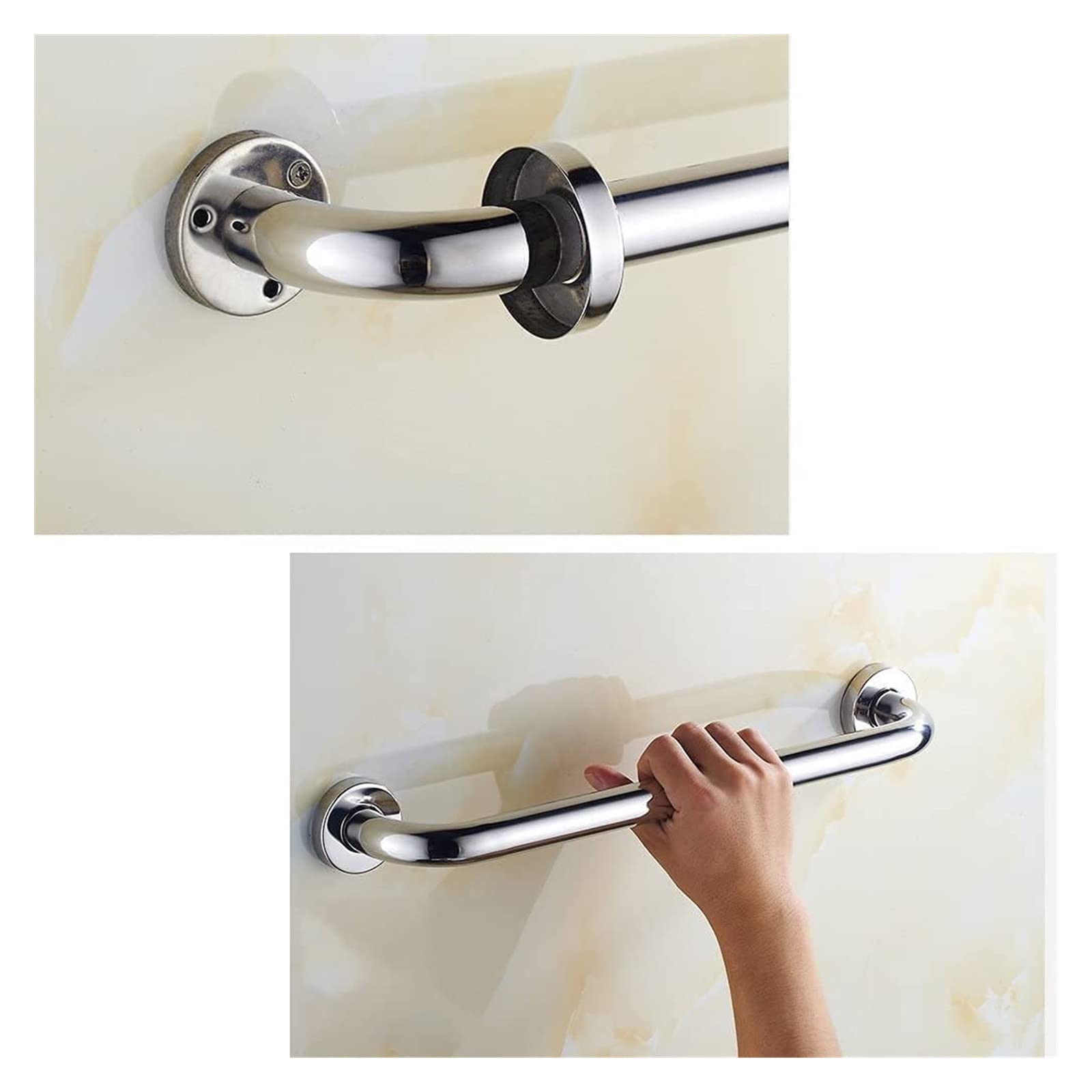 Barras de Apoyo de Acero Inoxidable 304, pasamanos Antideslizantes de Pared en Cromo Pulido, Soporte de Seguridad para Personas Mayores, bañeras, inodoros, cocinas y escaleras (Tam
