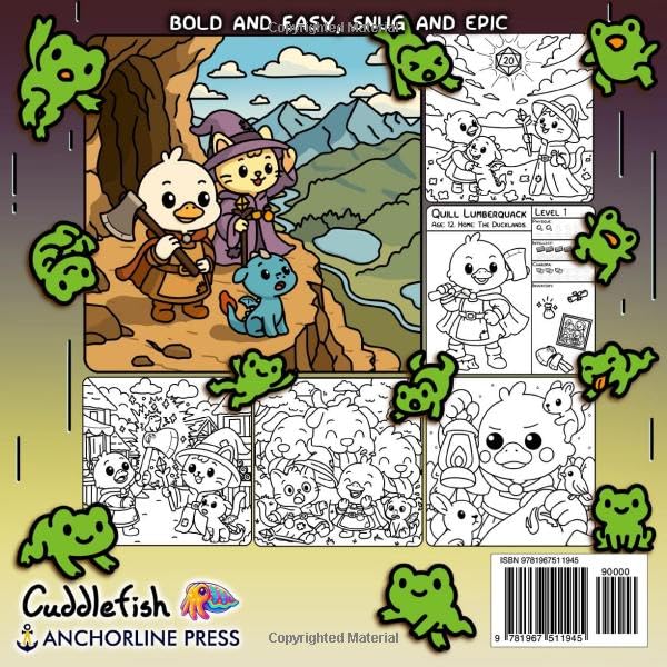 Duck and Dragon: Cozy Fantasy Coloring Book Adventure for Adults & Teens with Cute and Funny Animals, Magical Quests & Humorous Plot Twists for Stress Relief Coloring (Hygge Moments Easy Art Therapy) image 3