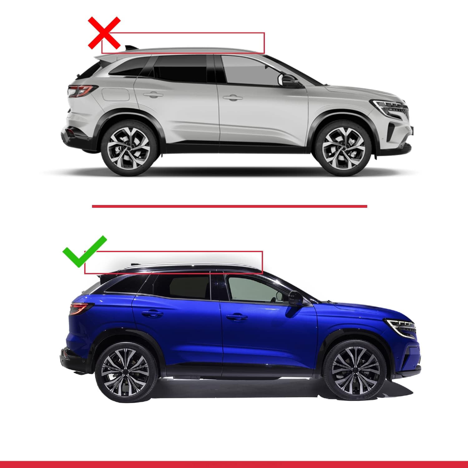 Compatible avec Renault Austral (HHN) 2022-2026 ACE-2 Modèle Barres de Toit Railing Porte-Bagages de Voiture Aluminium Gris 2 Barres