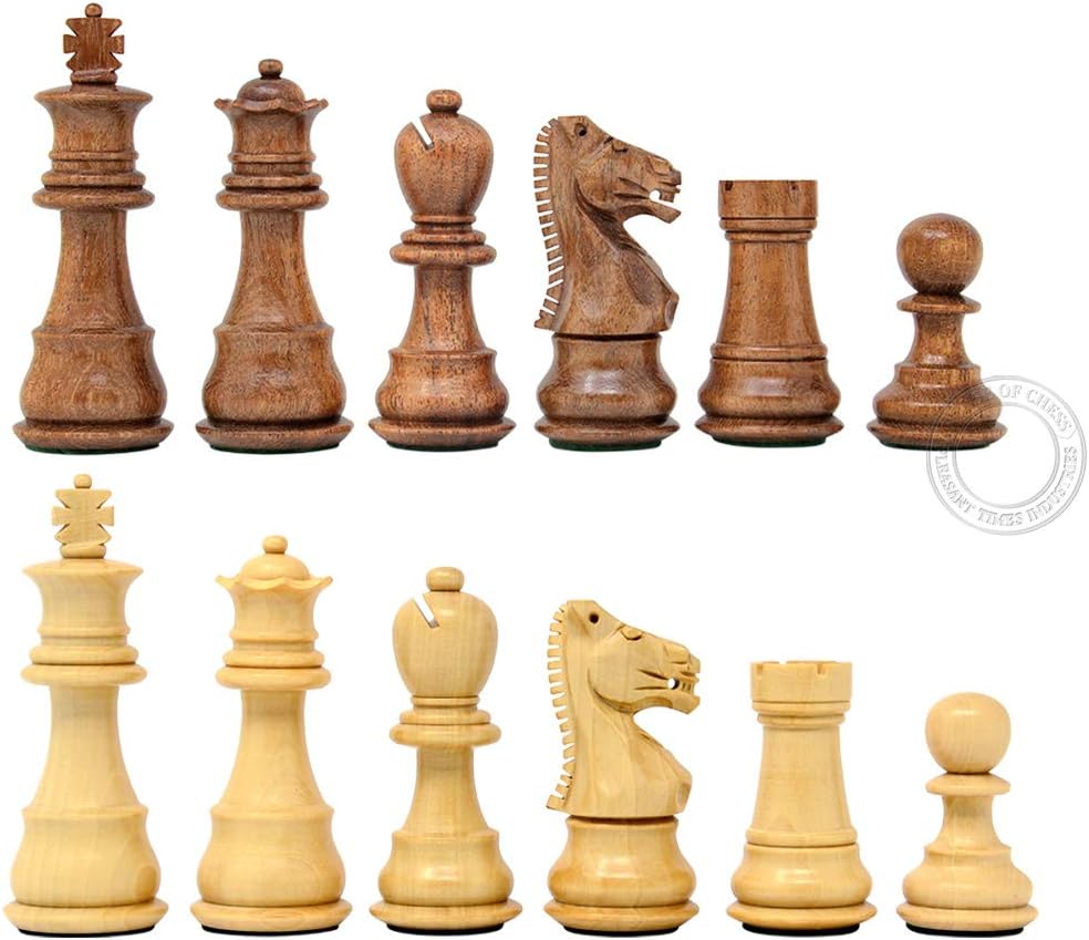 Ringy Rosewood (Acacia Rhodoxylon) / Boxwood Galaxy Staunton Wooden Chess Set Pieces - King Height: 3" (76 mm)