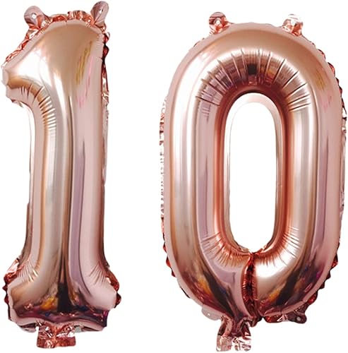 Globos digitales del número 10 de 32 pulgadas, globos del alfabeto, globos de 10 cumpleaños, globos de helio, globos grandes para suministros de