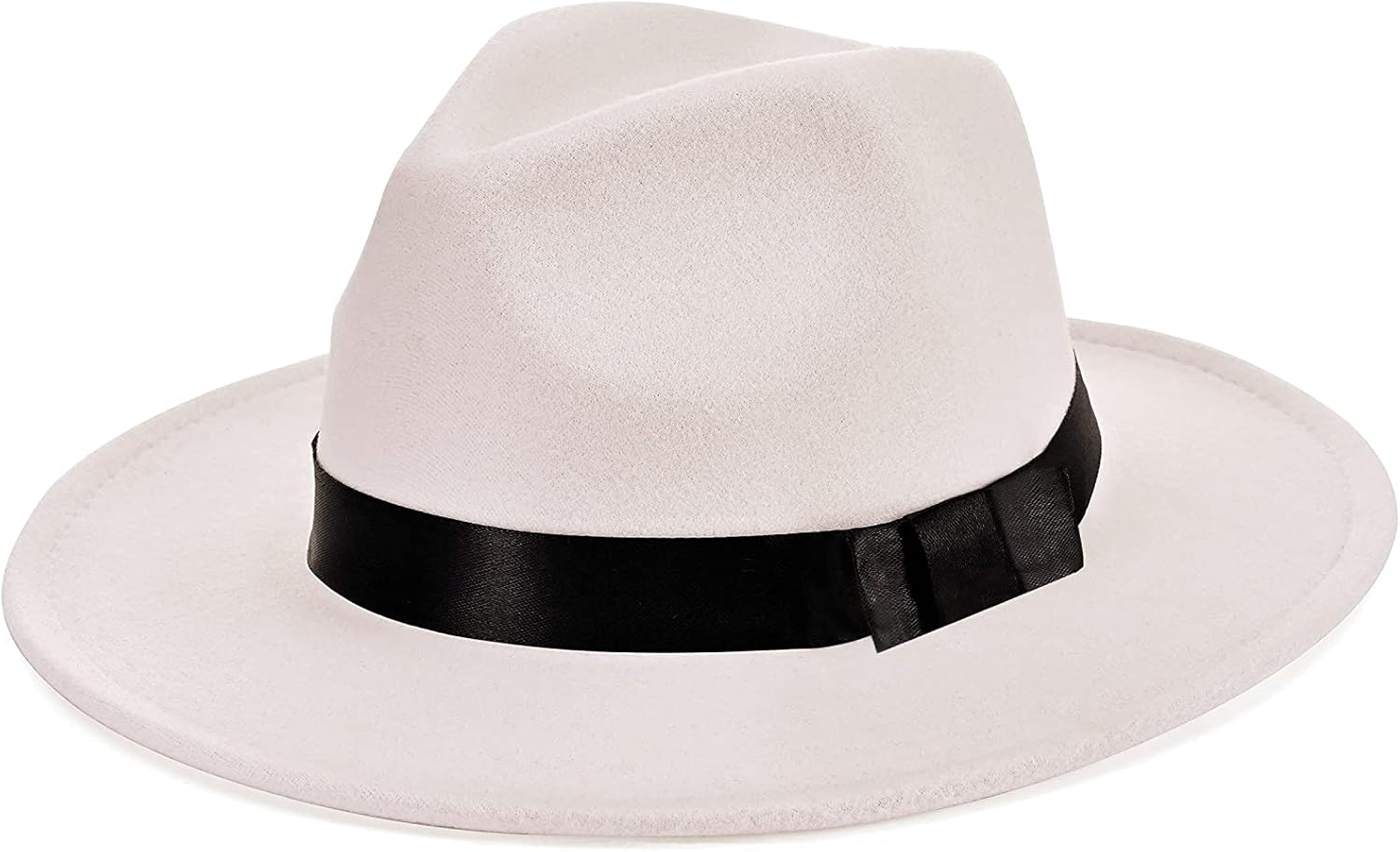 BABEYOND 1920s Fedora Hat for Men Gatsby Wide Brim Fedora Hat Felt Panama Cap with Band for Women Men