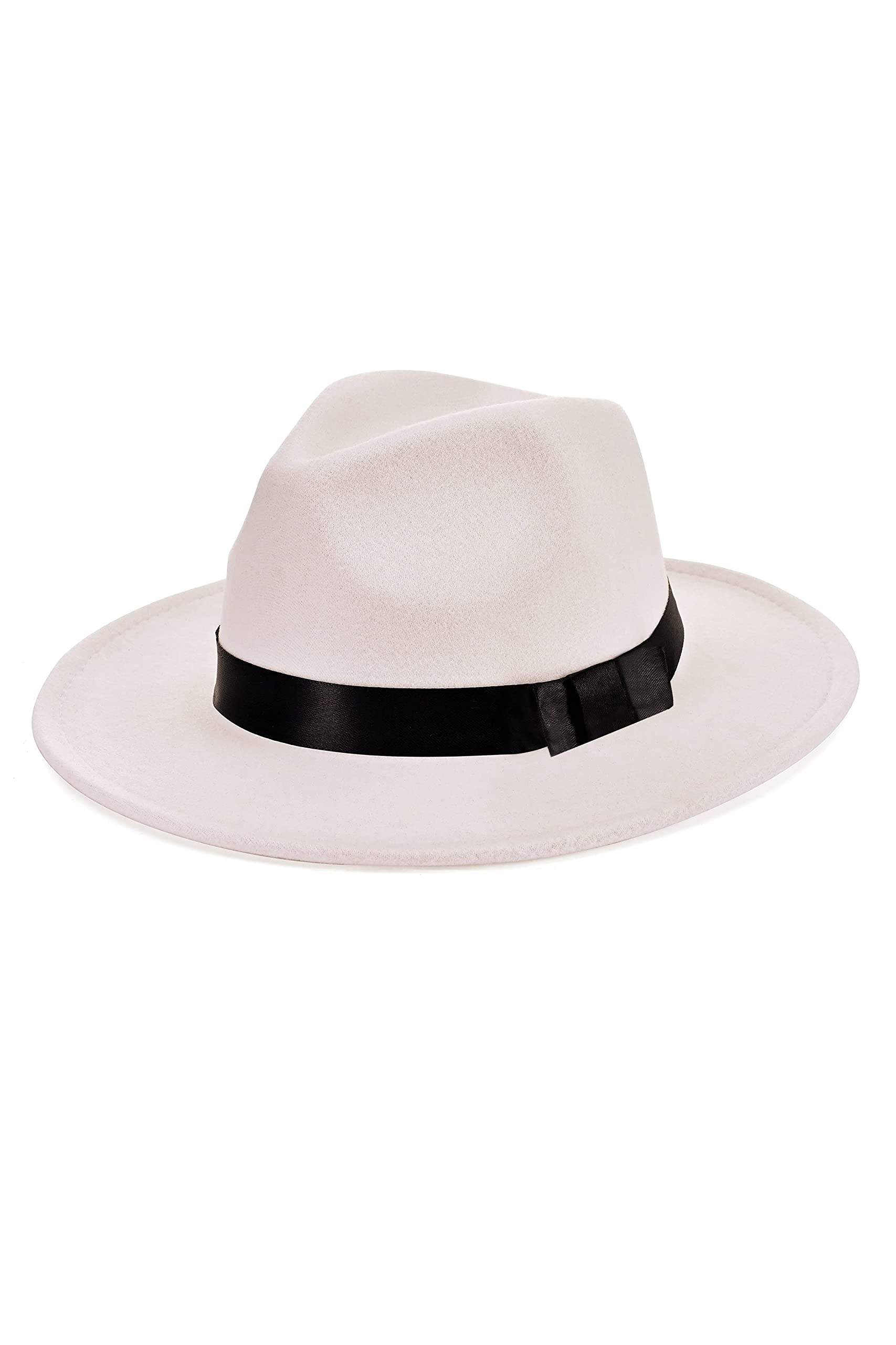 BABEYOND 1920s Fedora Hat for Men Gatsby Wide Brim Hat Felt Panama Cap