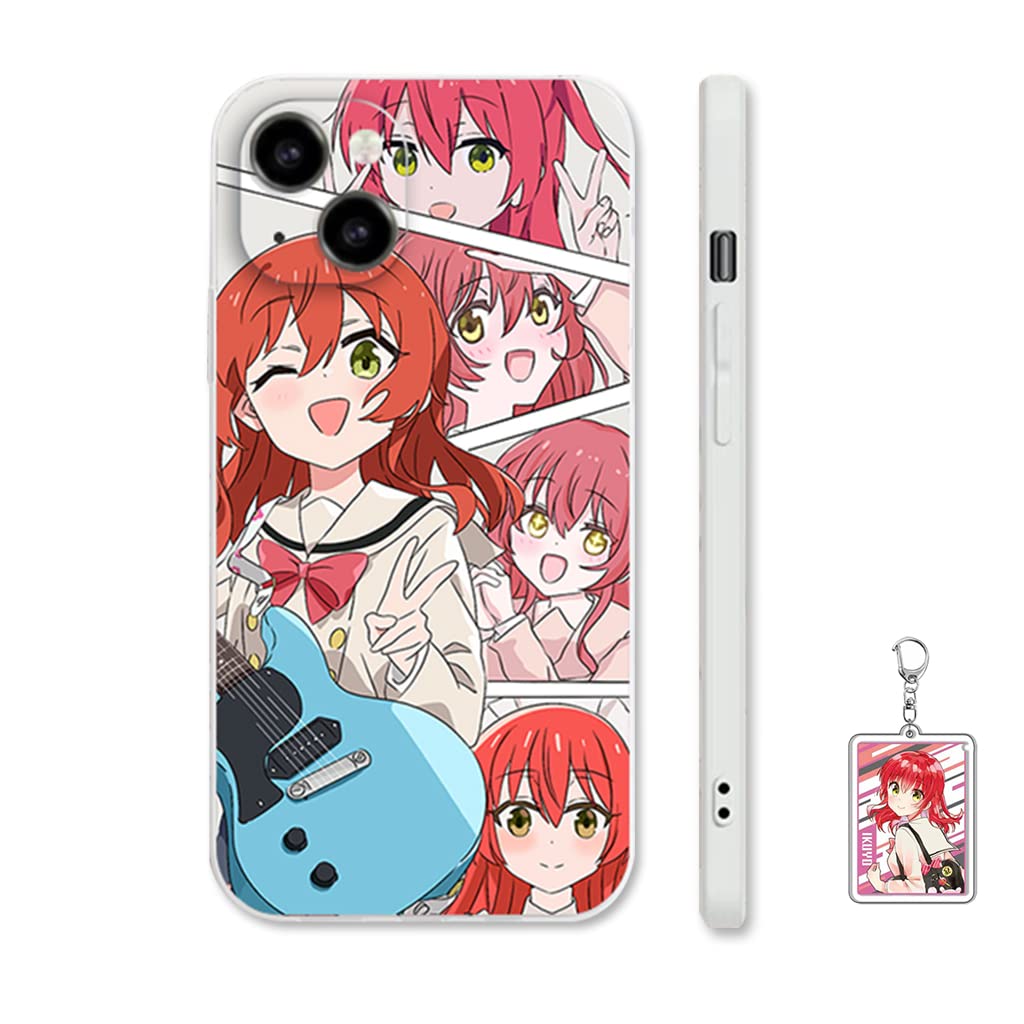 Bocchi The Rock Phone Case Suitable for iPhone 14/13/12/11/X Multi-Model Cute Soft, Free Keychain (02,iPhone 13)