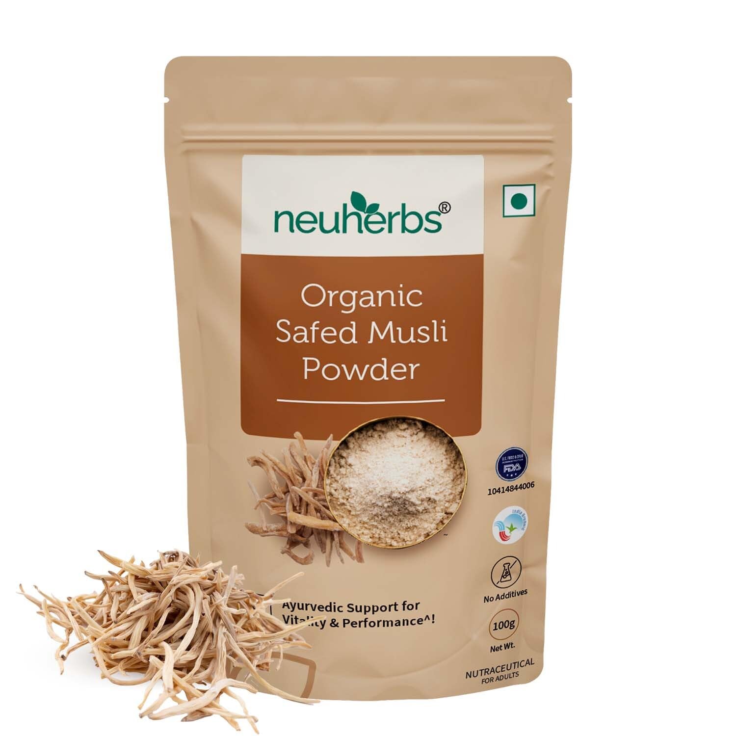 Neuherbs Organic Safed Musli Root Powder - 100 GM | Ayurvedic Support for Vitality & Performance | Herbal Supplement | Support Strength & Stamina Booster | Certified Organic (B0BF9FGH2Z) Amazon Price History, Amazon Price Tracker