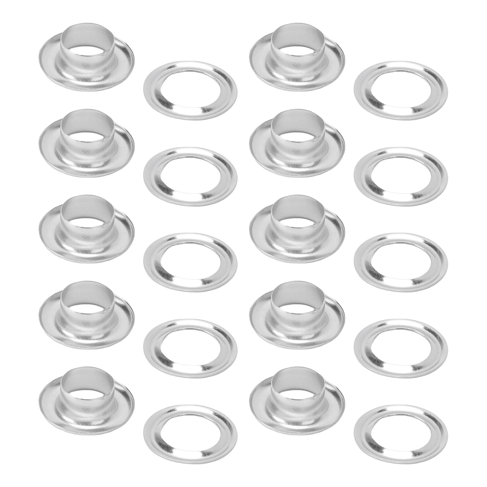 Juego de 300 Ojales de Acero Inoxidable de 8mm, con Arandelas, Herramienta para Zapatos, Ropa, Manualidades, Bolsa, Bricolaje (SILVER)