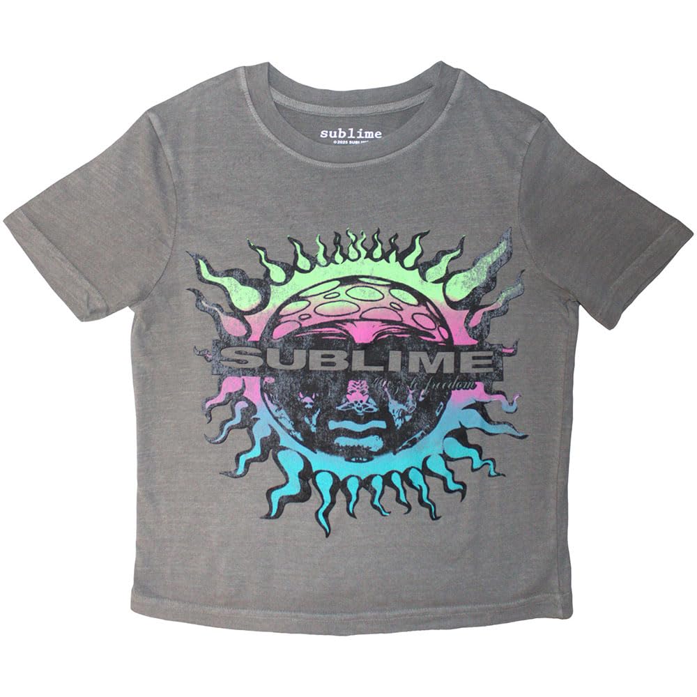 New Officially Licensed Products Sublime Gradient Sun Crop Top S Grey